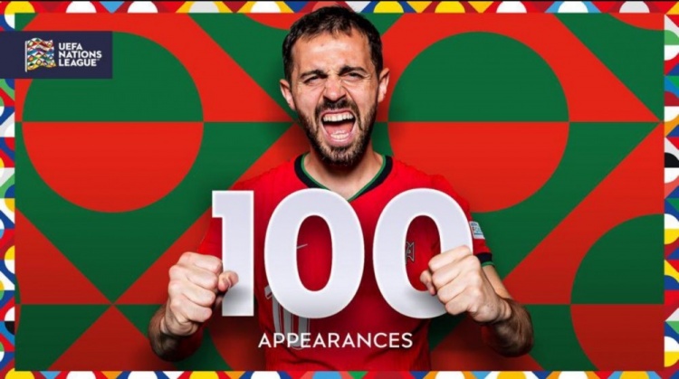 30歲B席達(dá)成葡萄牙隊100場里程碑：13球28助攻+2019年歐國聯(lián)冠軍