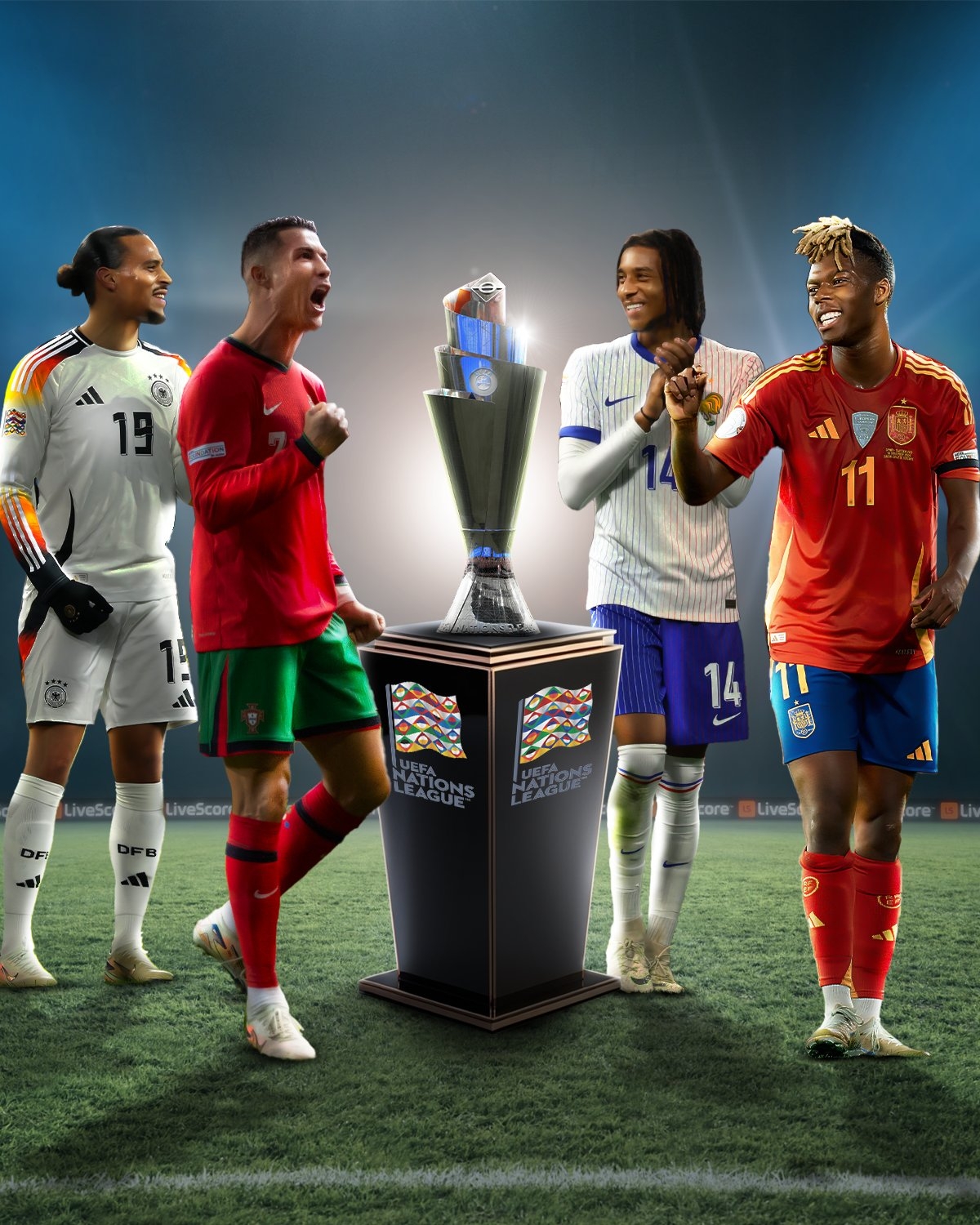 歐國聯(lián)半決賽對陣：德國vs葡萄牙 ，西班牙vs法國