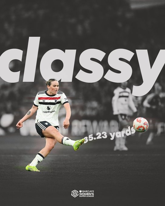 致敬小貝？曼聯(lián)女足球星格蕾絲-克林頓本輪超遠(yuǎn)距離吊射破門(mén)